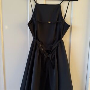 Zara Black Mini Dress with Spaghetti Straps